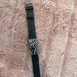 Lia Sophia Preowned Fierce black and silver zebra design bracelet